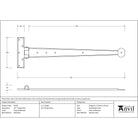 External Beeswax 18" Penny End T Hinge (pair) | From The Anvil - T Hinges - From The Anvil - Yester Home