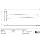 External Beeswax 22" Arrow Head T Hinge (pair) | From The Anvil-T Hinges-Yester Home