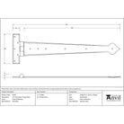 External Beeswax 22" Arrow Head T Hinge (pair) | From The Anvil - T Hinges - From The Anvil - Yester Home
