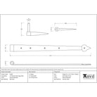 External Beeswax 24" Band & Spike Hinge (Pair) | From The Anvil-Hook & Band Hinges-Yester Home