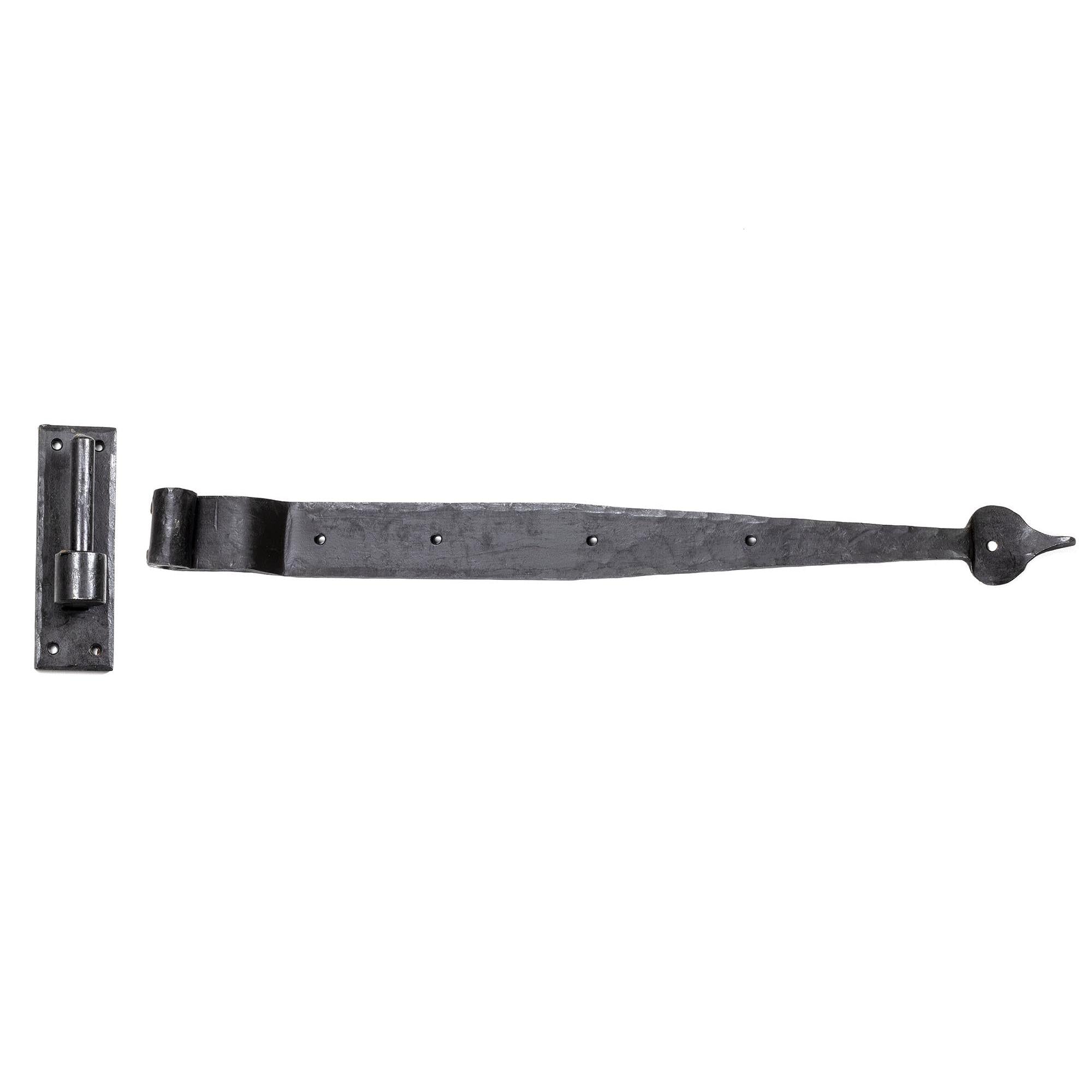 External Beeswax 24" Hook & Band Hinge - Cranked (pair) | From The Anvil - Hook & Band Hinges - From The Anvil - Yester Home