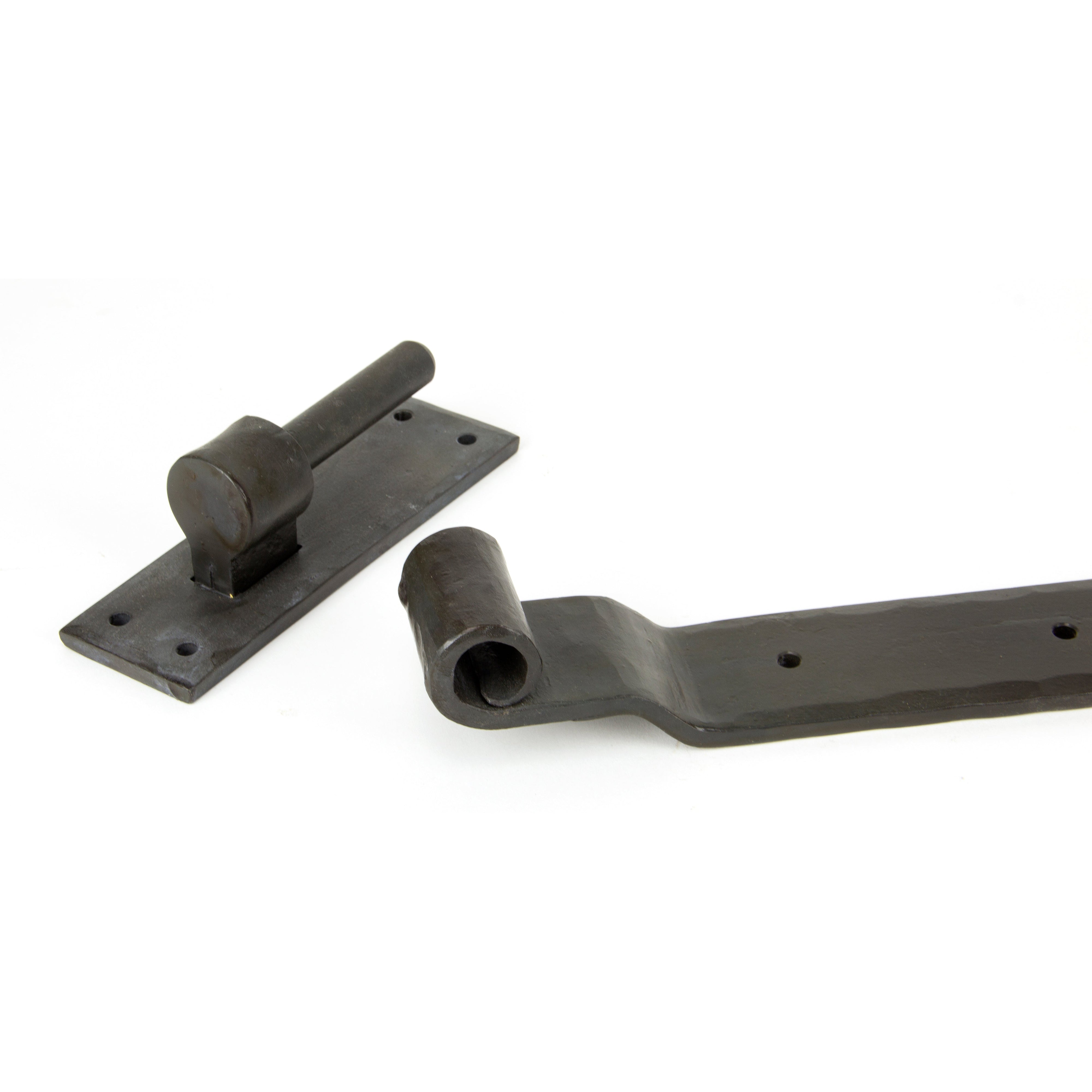 External Beeswax 24" Hook & Band Hinge - Cranked (pair) | From The Anvil-Hook & Band Hinges-Yester Home