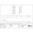 External Beeswax 24" Hook & Band Hinge - Cranked (pair) | From The Anvil-Hook & Band Hinges-Yester Home