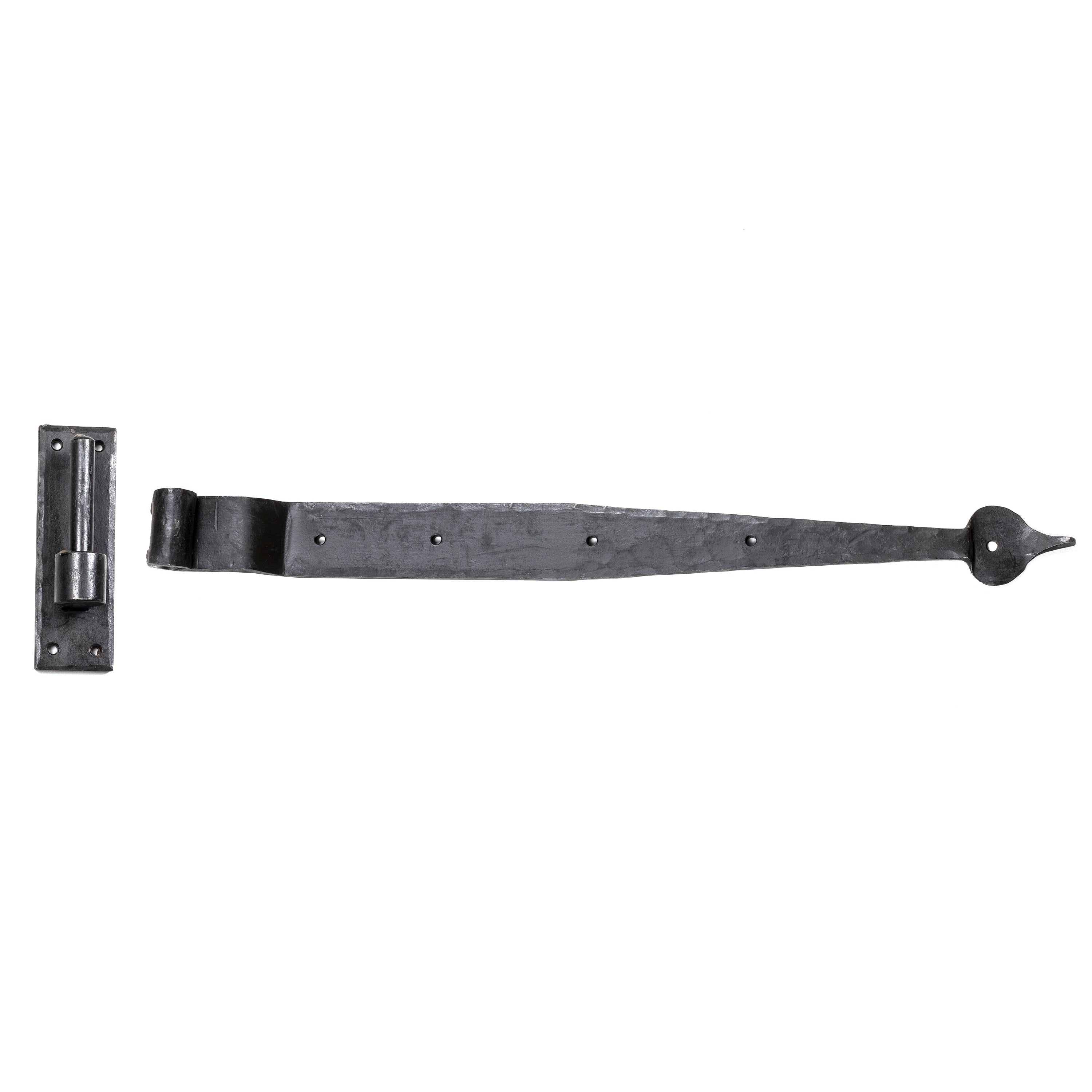 External Beeswax 24" Hook & Band Hinge - Cranked (pair) | From The Anvil-Hook & Band Hinges-Yester Home