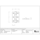 External Beeswax 3" Ball Bearing Butt Hinge (pair) | From The Anvil-Butt Hinges-Yester Home