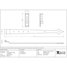 External Beeswax 35" Hook & Band Hinge - Cranked (pair) | From The Anvil - Hook & Band Hinges - From The Anvil - Yester Home