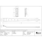 External Beeswax 35" Hook & Band Hinge - Cranked (pair) | From The Anvil-Hook & Band Hinges-Yester Home