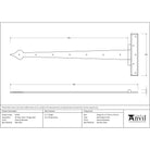 External Beeswax 36" Barn Door T Hinge (pair) | From The Anvil-T Hinges-Yester Home