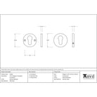External Beeswax 52mm Regency Concealed Escutcheon | From The Anvil-Euro Escutcheons-Yester Home