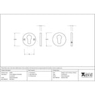 External Beeswax 52mm Regency Concealed Escutcheon | From The Anvil - Euro Escutcheons - From The Anvil - Yester Home