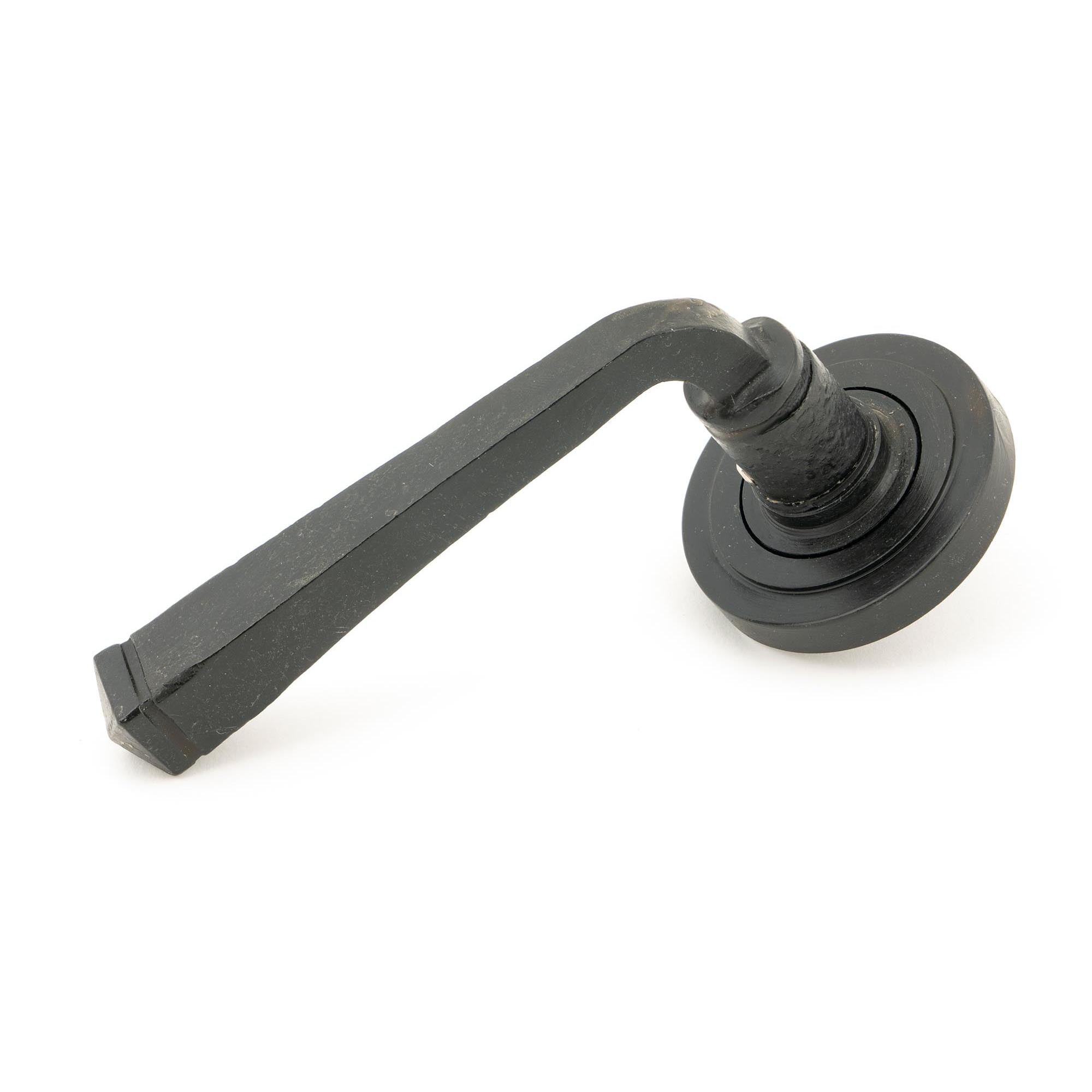 External Beeswax Avon Round Lever on Rose Set (Art Deco) - Unsprung | From The Anvil - Concealed - From The Anvil - Yester Home