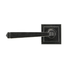 External Beeswax Avon Round Lever on Rose Set (Square) - Unsprung | From The Anvil - Concealed - From The Anvil - Yester Home