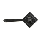External Beeswax Avon Round Lever on Rose Set (Square) - Unsprung | From The Anvil - Concealed - From The Anvil - Yester Home