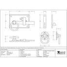 External Beeswax Cottage Latch - LH | From The Anvil - Latches - From The Anvil - Yester Home