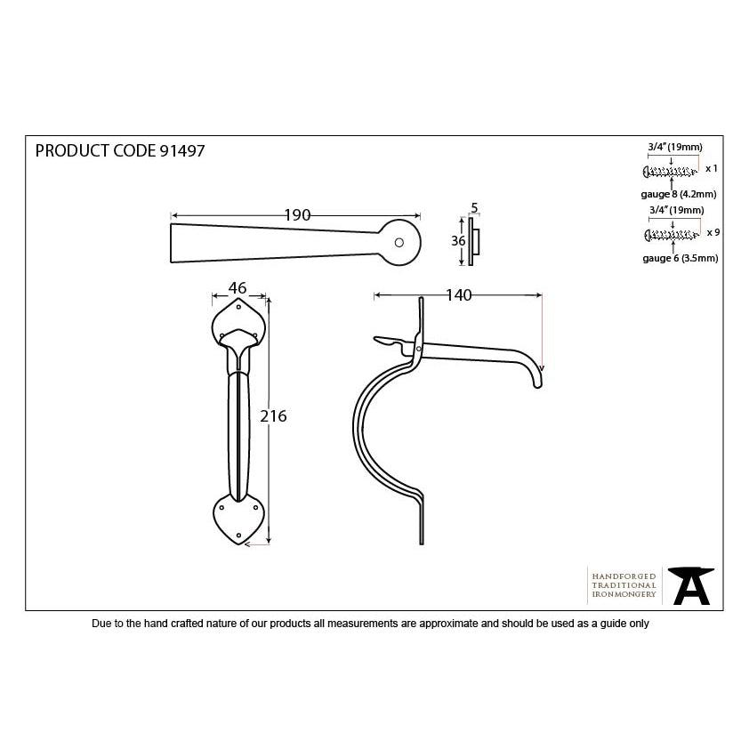 External Beeswax Gothic Thumblatch | From The Anvil-Thumblatches-Yester Home