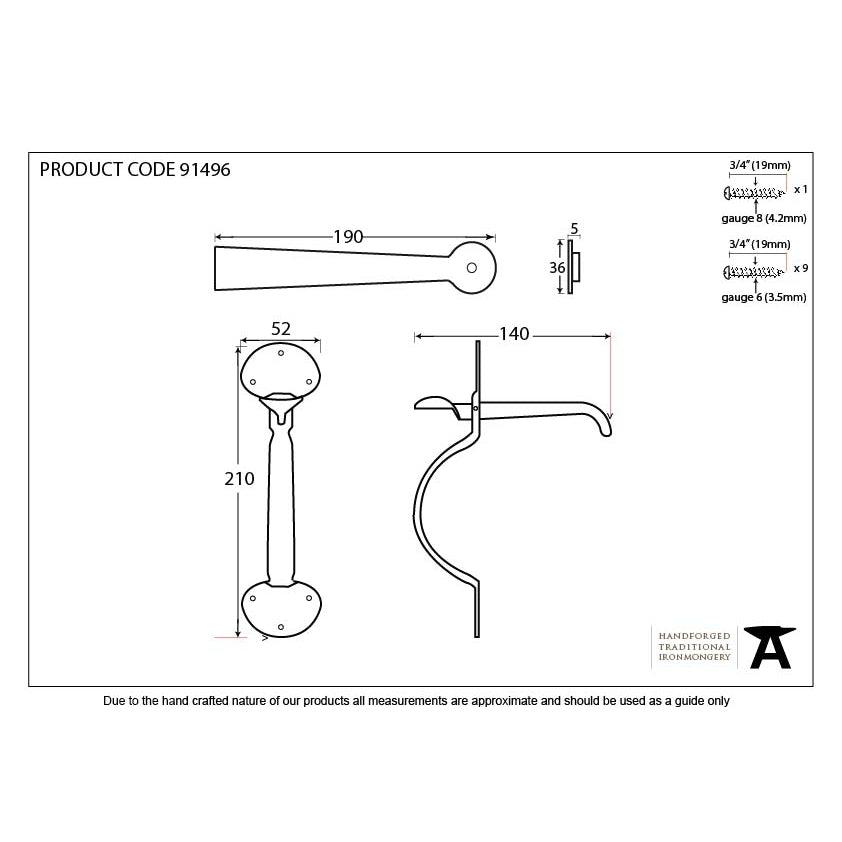 External Beeswax Medium Bean Thumblatch | From The Anvil-Thumblatches-Yester Home