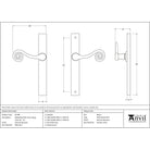 External Beeswax Monkeytail Slimline Lever Espag. Latch Set -LH | From The Anvil - Espagnolette - From The Anvil - Yester Home