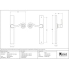 External Beeswax Monkeytail Slimline Lever Espag. Latch Set -RH | From The Anvil - Espagnolette - From The Anvil - Yester Home