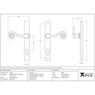 External Beeswax Monkeytail Slimline Lever Espag. Lock Set - LH | From The Anvil - Espagnolette - From The Anvil - Yester Home