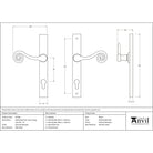 External Beeswax Monkeytail Slimline Lever Espag. Lock Set - LH | From The Anvil-Espagnolette-Yester Home