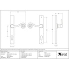 External Beeswax Monkeytail Slimline Lever Espag. Lock Set - RH | From The Anvil - Espagnolette - From The Anvil - Yester Home