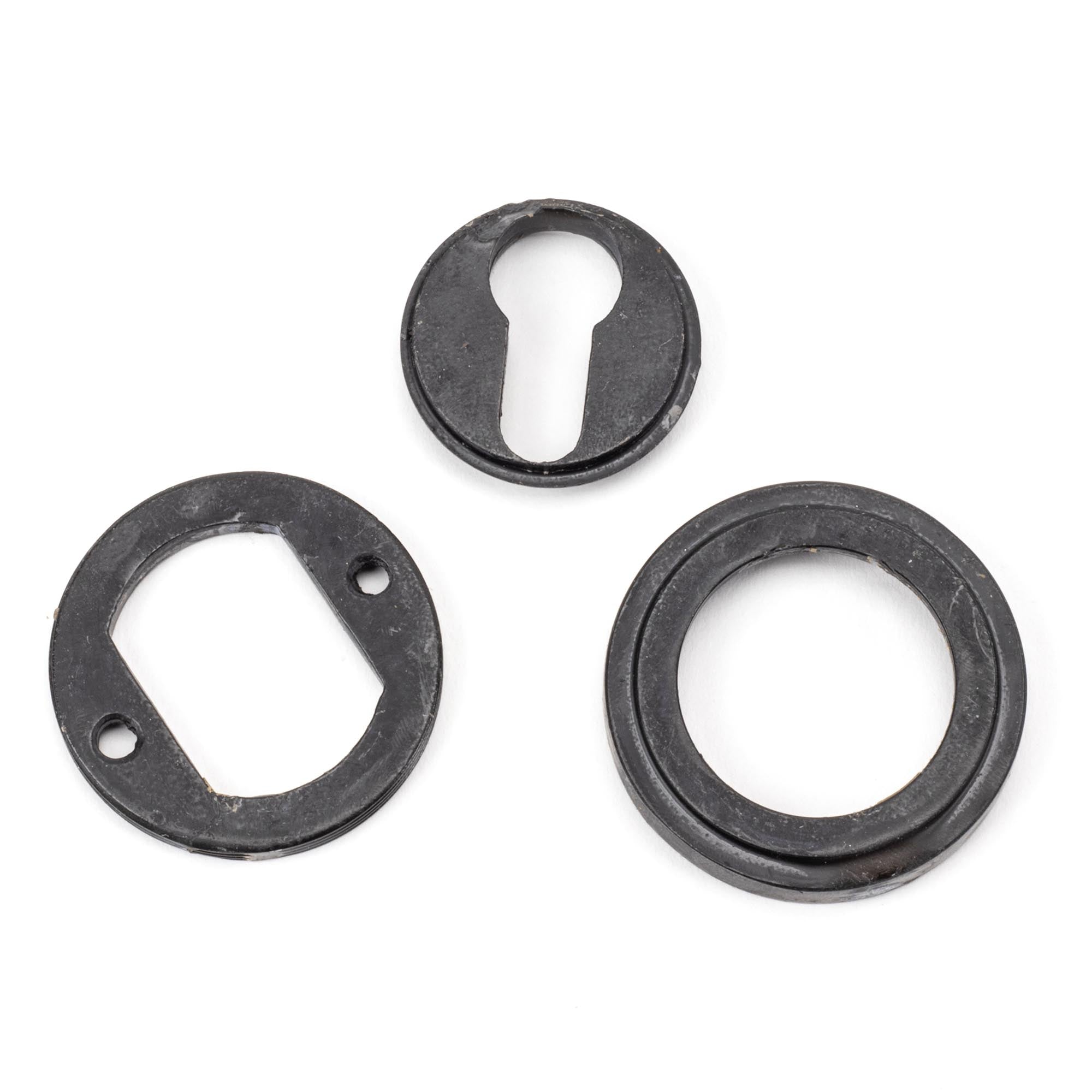 External Beeswax Round Euro Escutcheon (Art Deco) | From The Anvil - Euro Escutcheons - From The Anvil - Yester Home