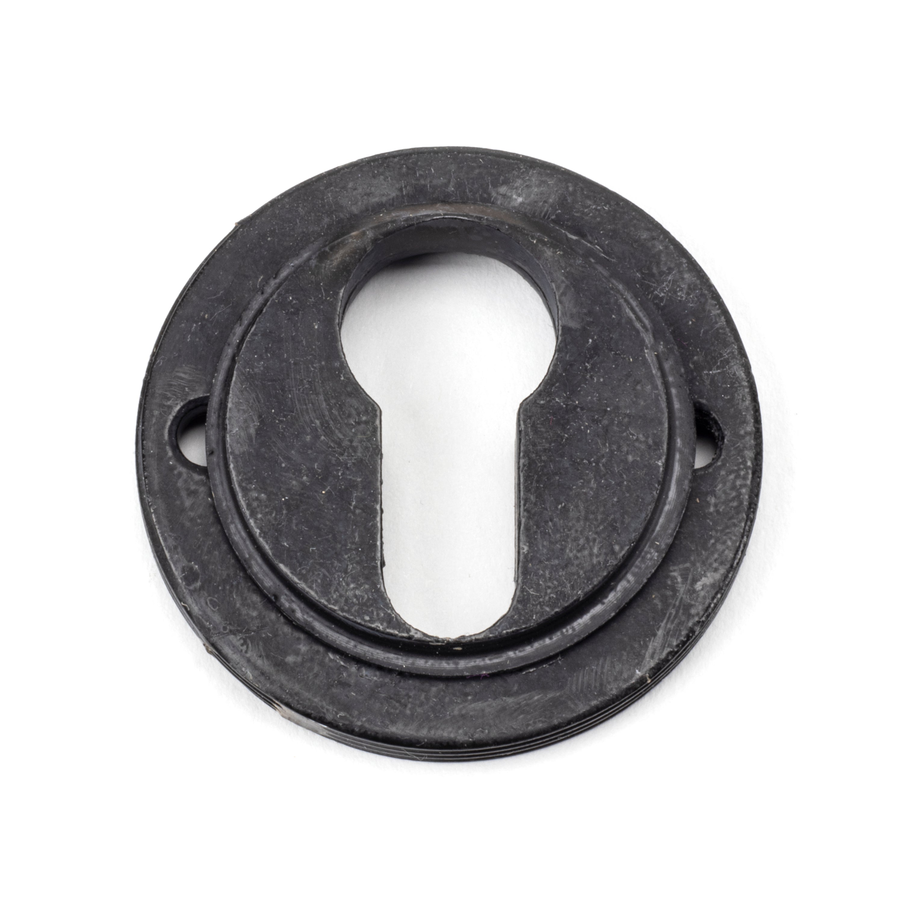 External Beeswax Round Euro Escutcheon (Art Deco) | From The Anvil-Euro Escutcheons-Yester Home