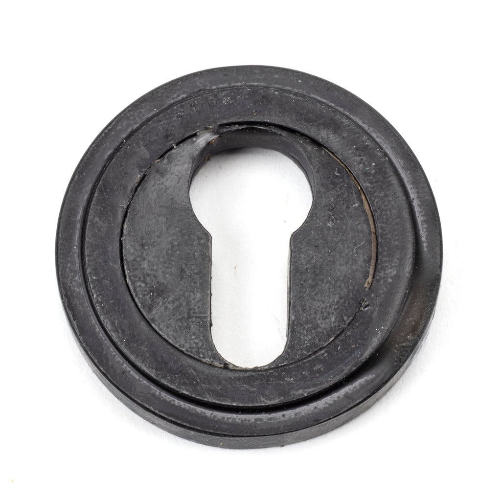 External Beeswax Round Euro Escutcheon (Art Deco) | From The Anvil-Euro Escutcheons-Yester Home