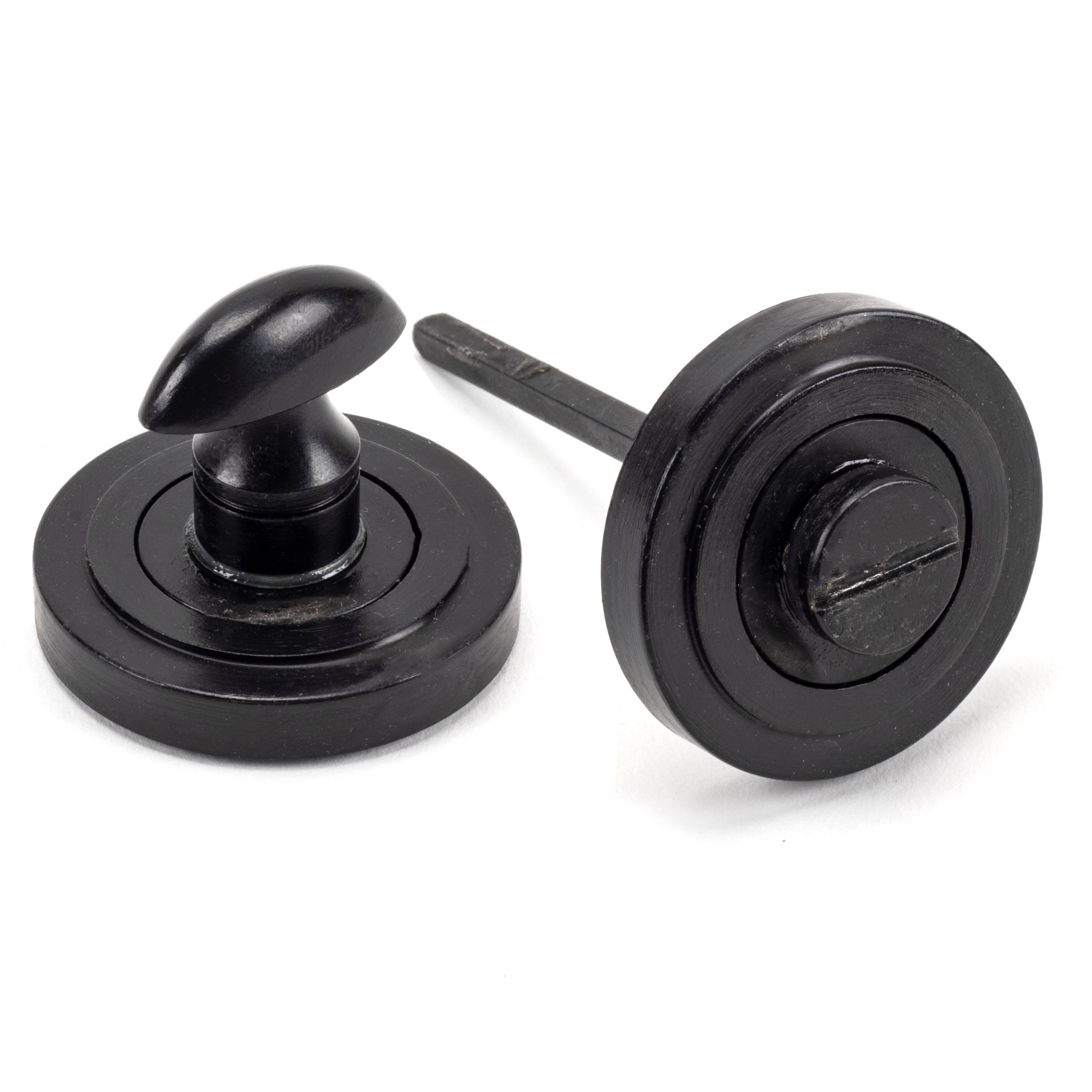 External Beeswax Round Thumbturn Set (Art Deco) | From The Anvil-Thumbturns-Yester Home