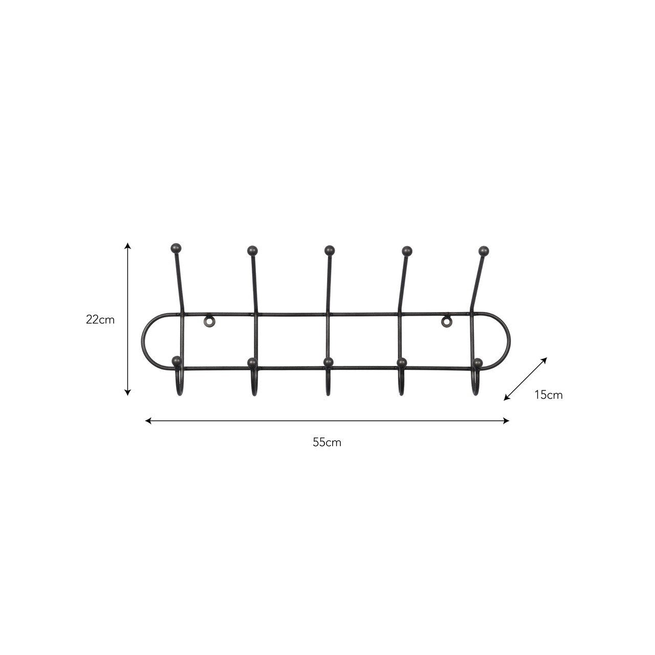 Farringdon Hook Rail | Dark Grey - Coat Stands & Hooks - Garden Trading - Yester Home
