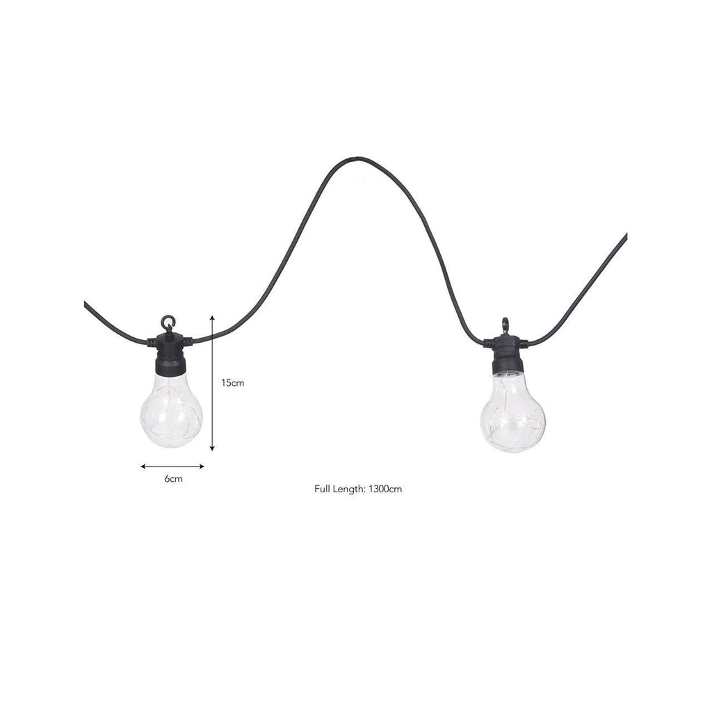 Festoon Lights, Classic Extendable - 20 Bulbs in Black-Festoon Lights-Yester Home