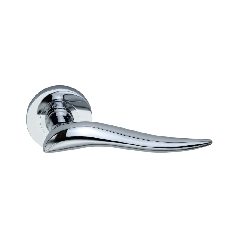 Flavia Lever Door Handle Polished Chrome - Levers on Rose - Spira Brass - Yester Home