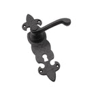 Fleur De Lys Lever Handle Matt Black-Door Knobs & Handles-Yester Home