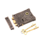 Floral Rim Lock Pewter-Rim Locks-Yester Home