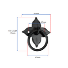 Floret Ring Drop Pull Matt Black-Ring Drop Pulls-Yester Home