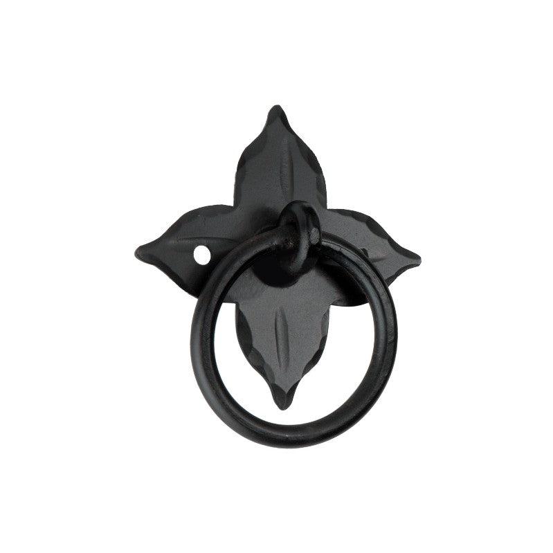 Floret Ring Drop Pull Matt Black-Ring Drop Pulls-Yester Home