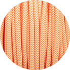 Flouro Orange & White Round Fabric Cable-Fabric Cable-Yester Home