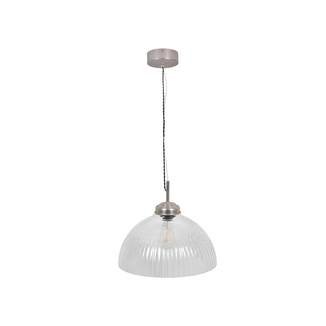 Fovant Glass Pendant Light | Large | Satin Nickel - Pendant & Ceiling Lights - Garden Trading - Yester Home