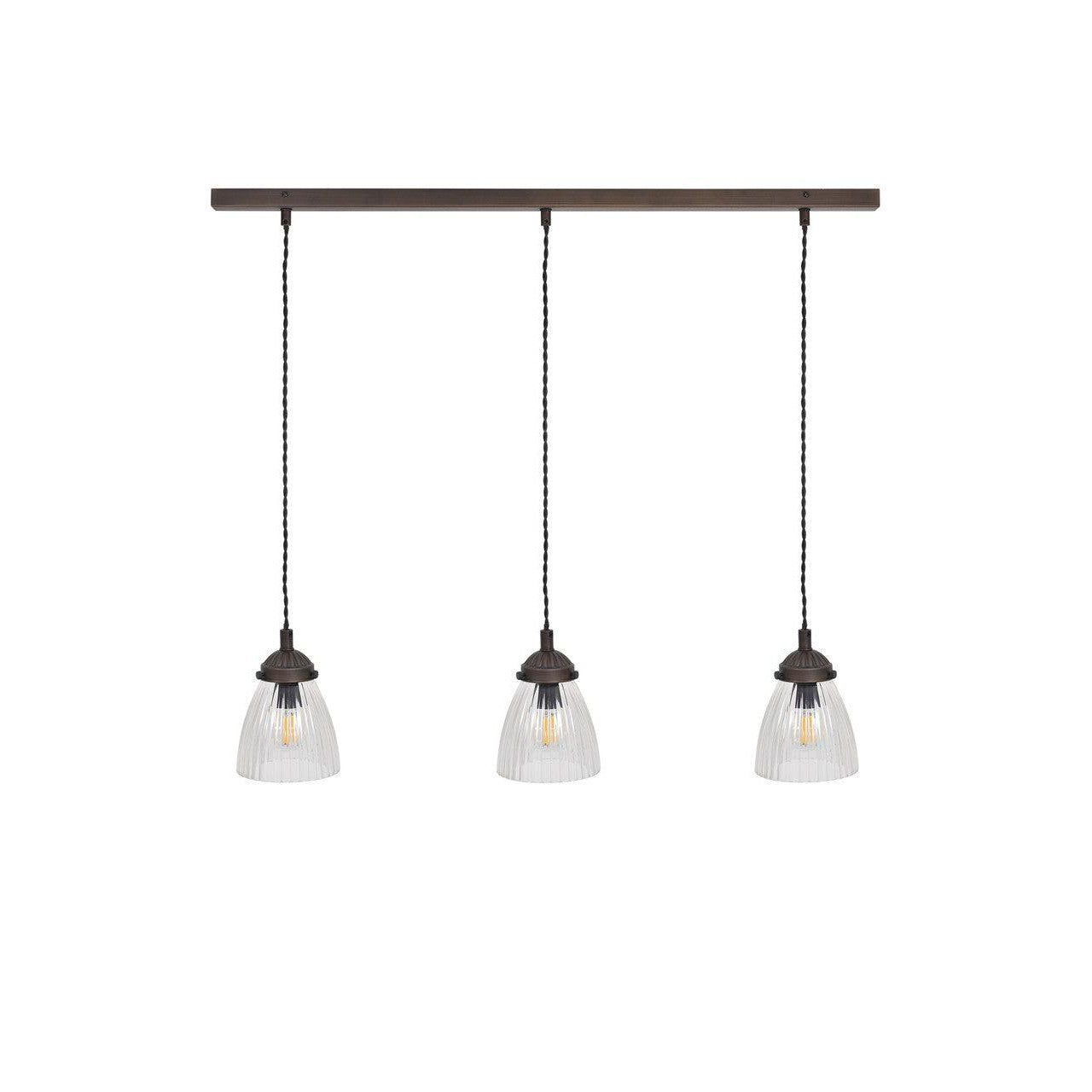 Fovant Glass Triple Pendant Light | Antique Bronze - Pendant & Ceiling Lights - Garden Trading - Yester Home