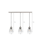 Fovant Glass Triple Pendant Light | Satin Nickel - Pendant & Ceiling Lights - Garden Trading - Yester Home