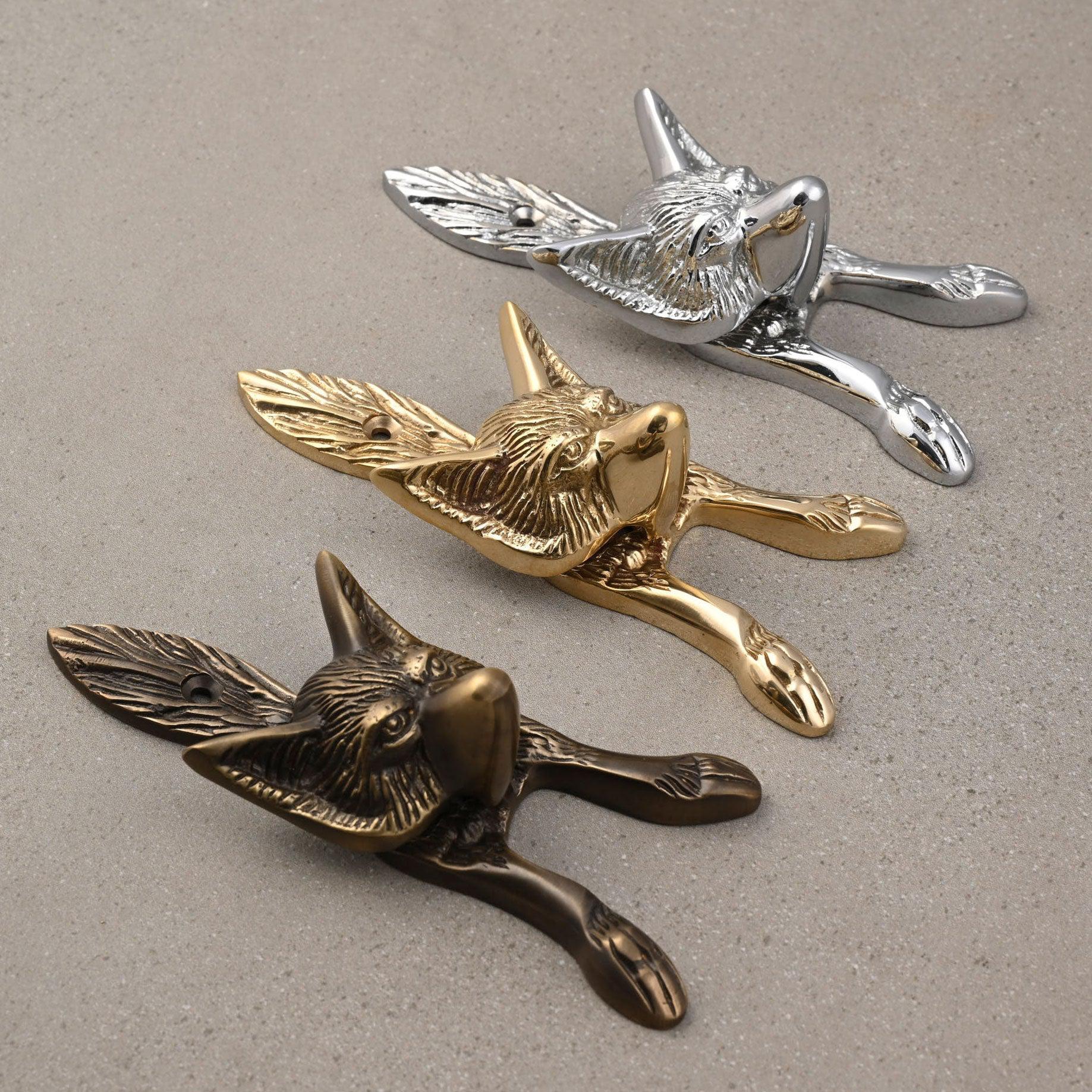 Fox Door Knocker | Solid Brass-Door Knocker-Yester Home