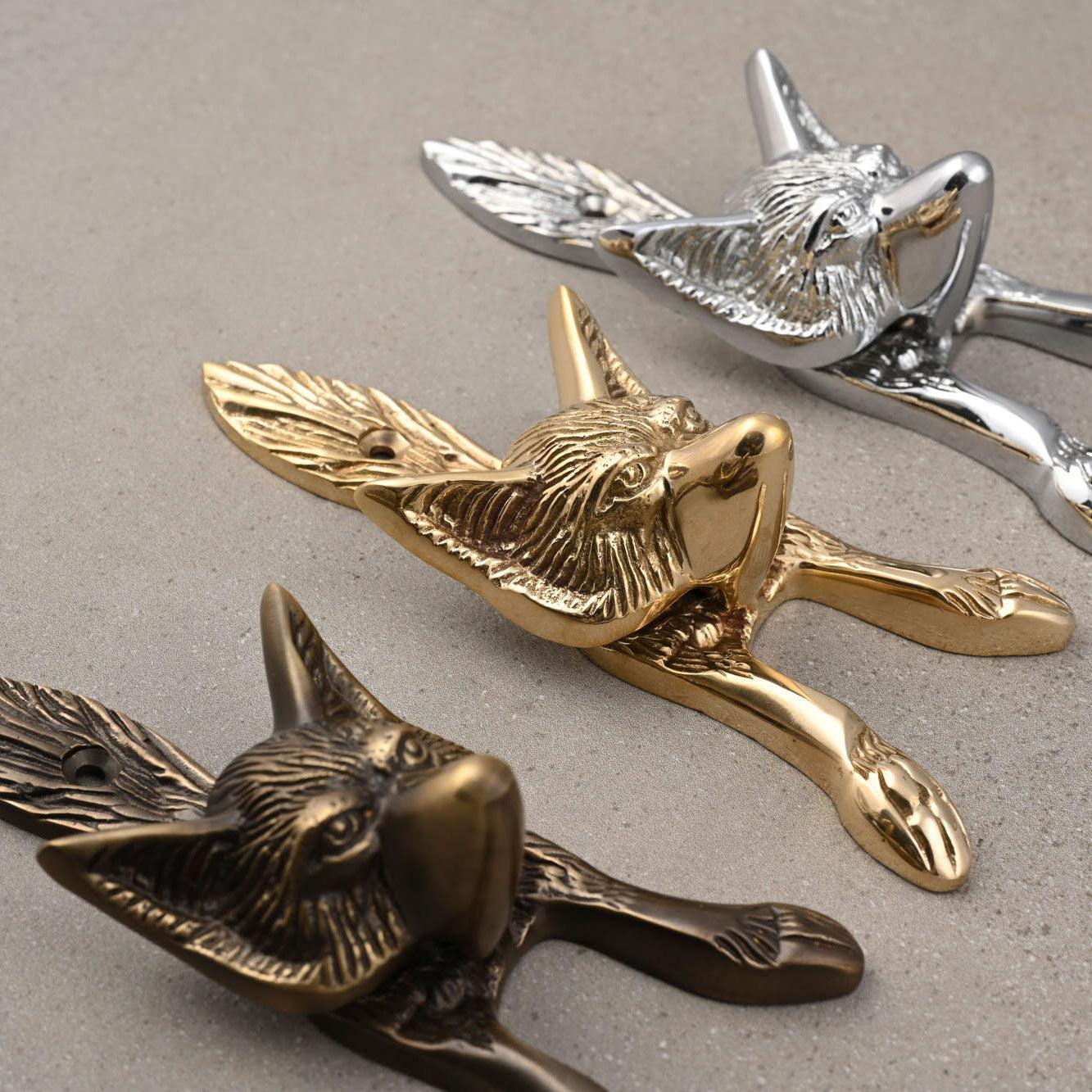 Fox Door Knocker | Solid Brass-Door Knocker-Yester Home