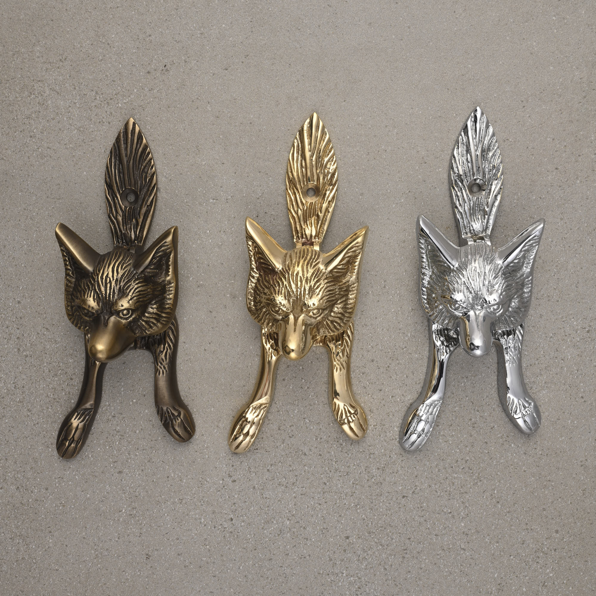 Fox Door Knocker | Solid Brass-Door Knocker-Yester Home