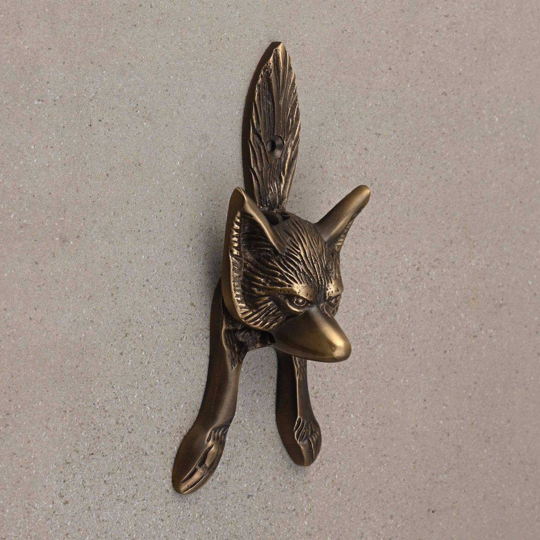 Fox Door Knocker | Solid Brass-Door Knocker-Yester Home