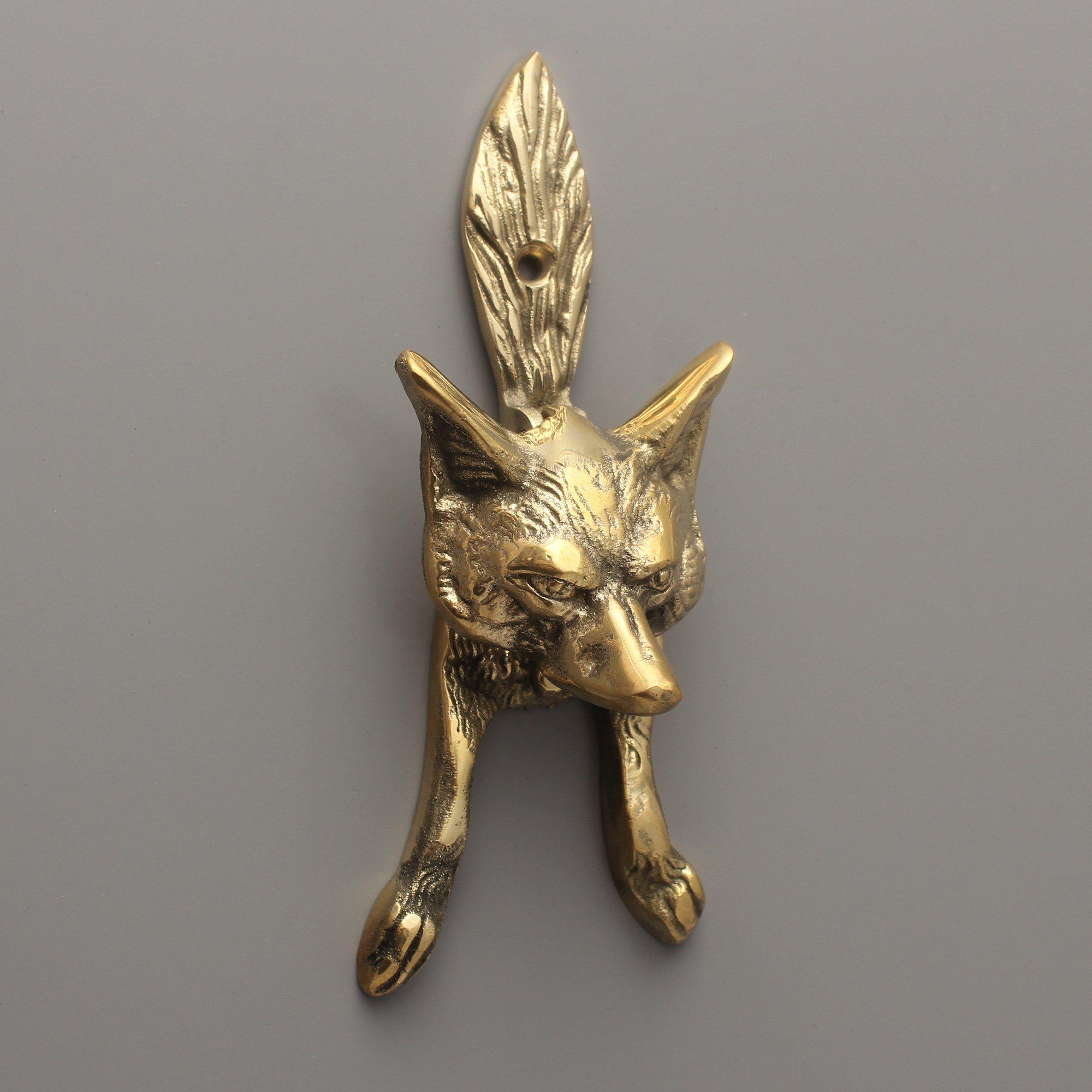 Fox Door Knocker | Solid Brass-Door Knocker-Yester Home