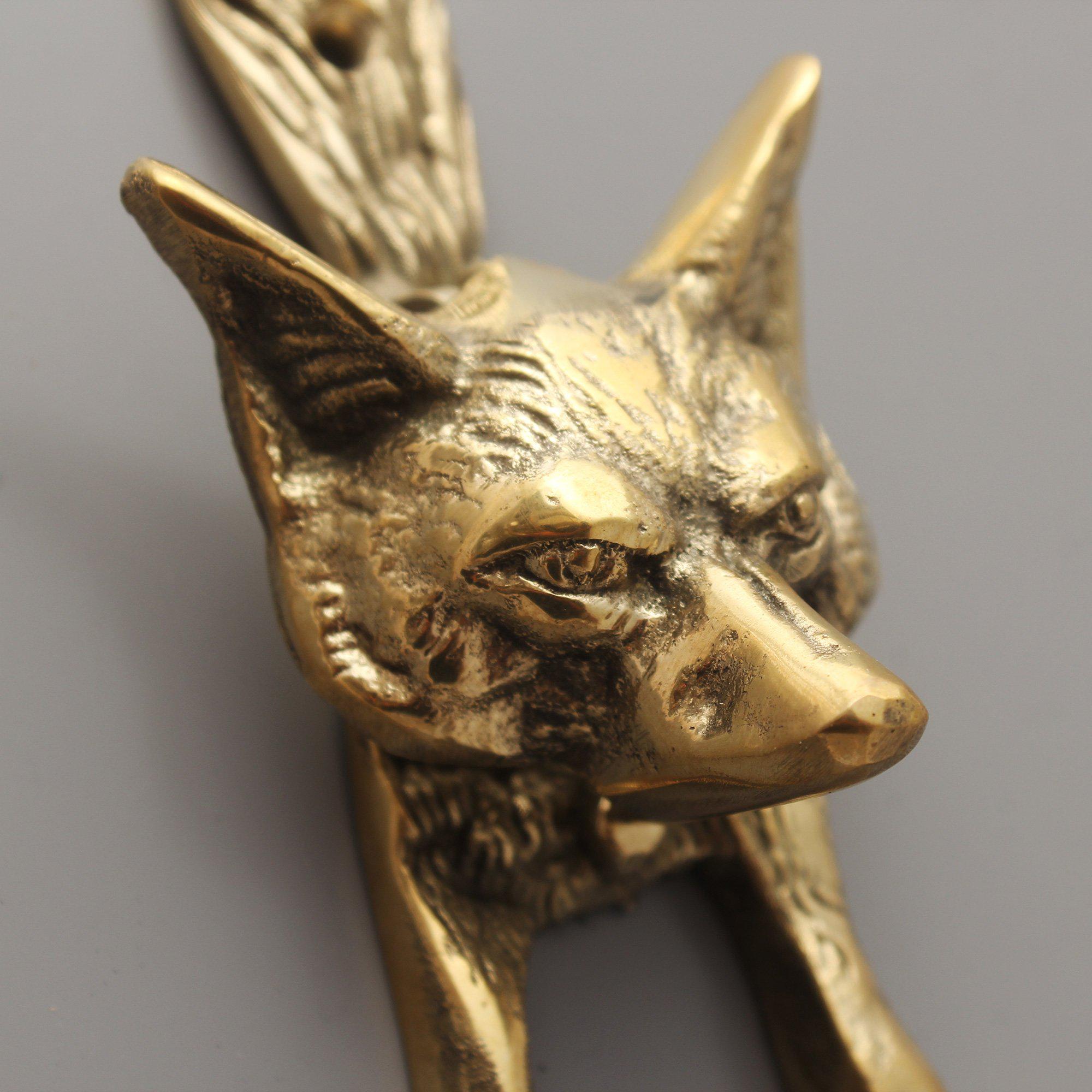 Fox Door Knocker | Solid Brass-Door Knocker-Yester Home