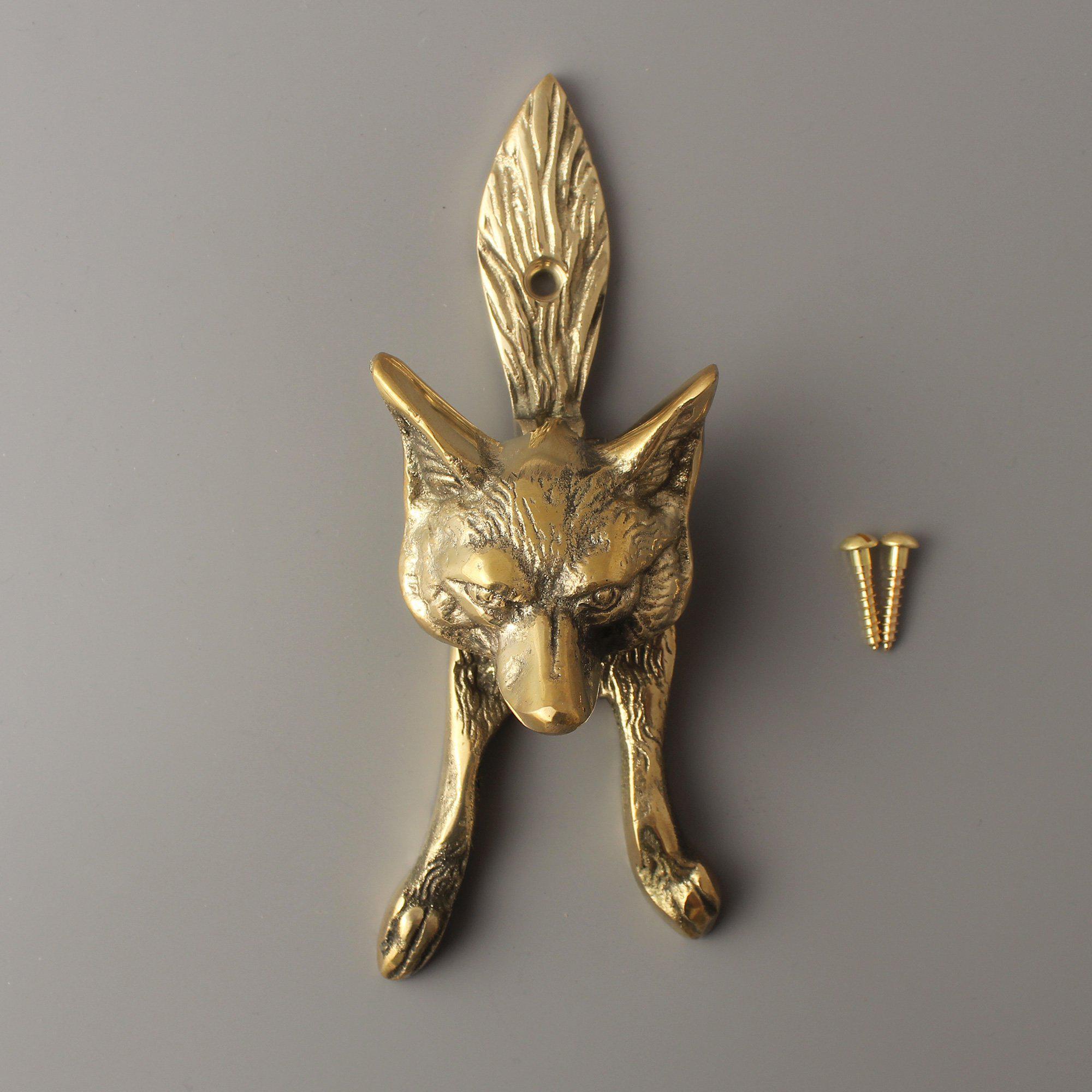 Fox Door Knocker | Solid Brass-Door Knocker-Yester Home