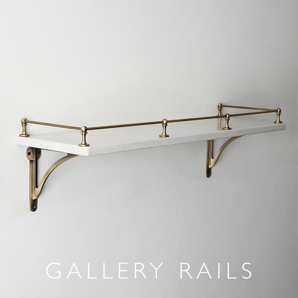 Brass Gallery Rails | Quality Kitchen Gallery Shelf Rails – Yester Home