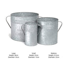 Galvanised Set Of 3 Planters-Planters-Yester Home