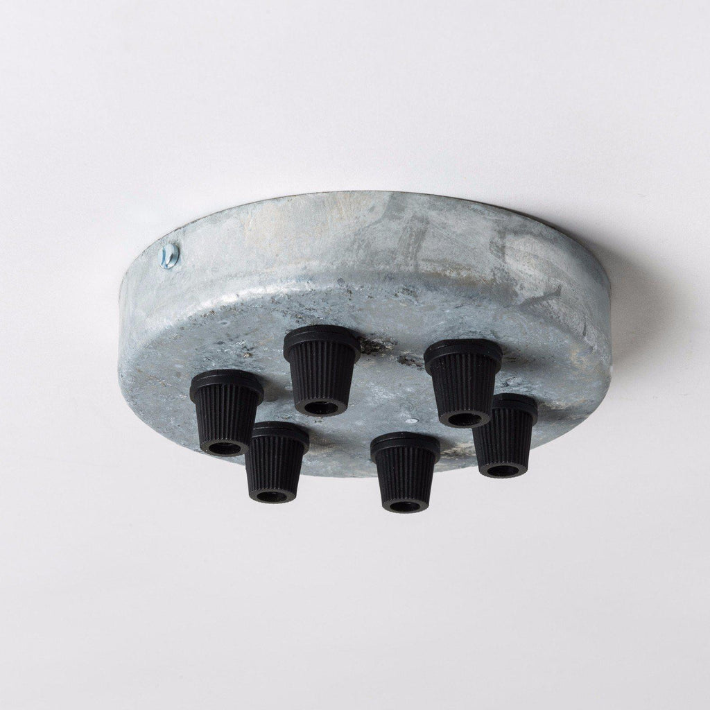 Galvanised Steel Ceiling Rose Six Outlet-Ceiling Rose-Yester Home